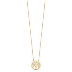 14K Polished Tree of Life Necklace