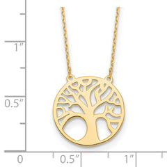 14K Polished Tree of Life Necklace