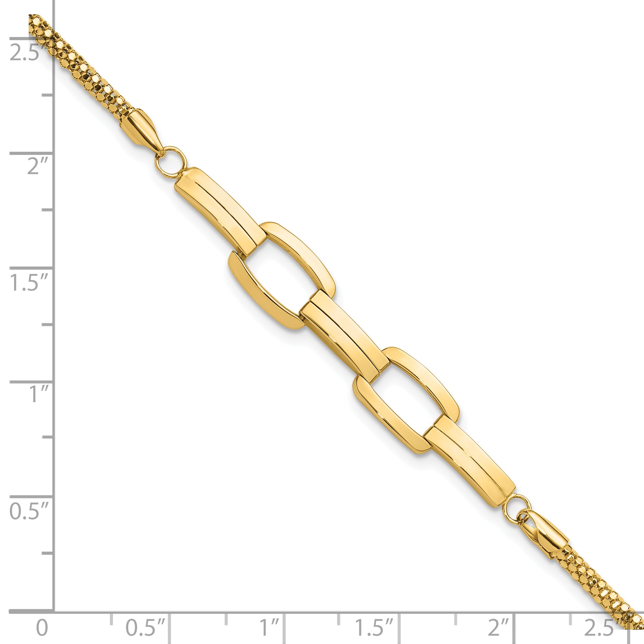 14K Polished Fancy Link Bracelet