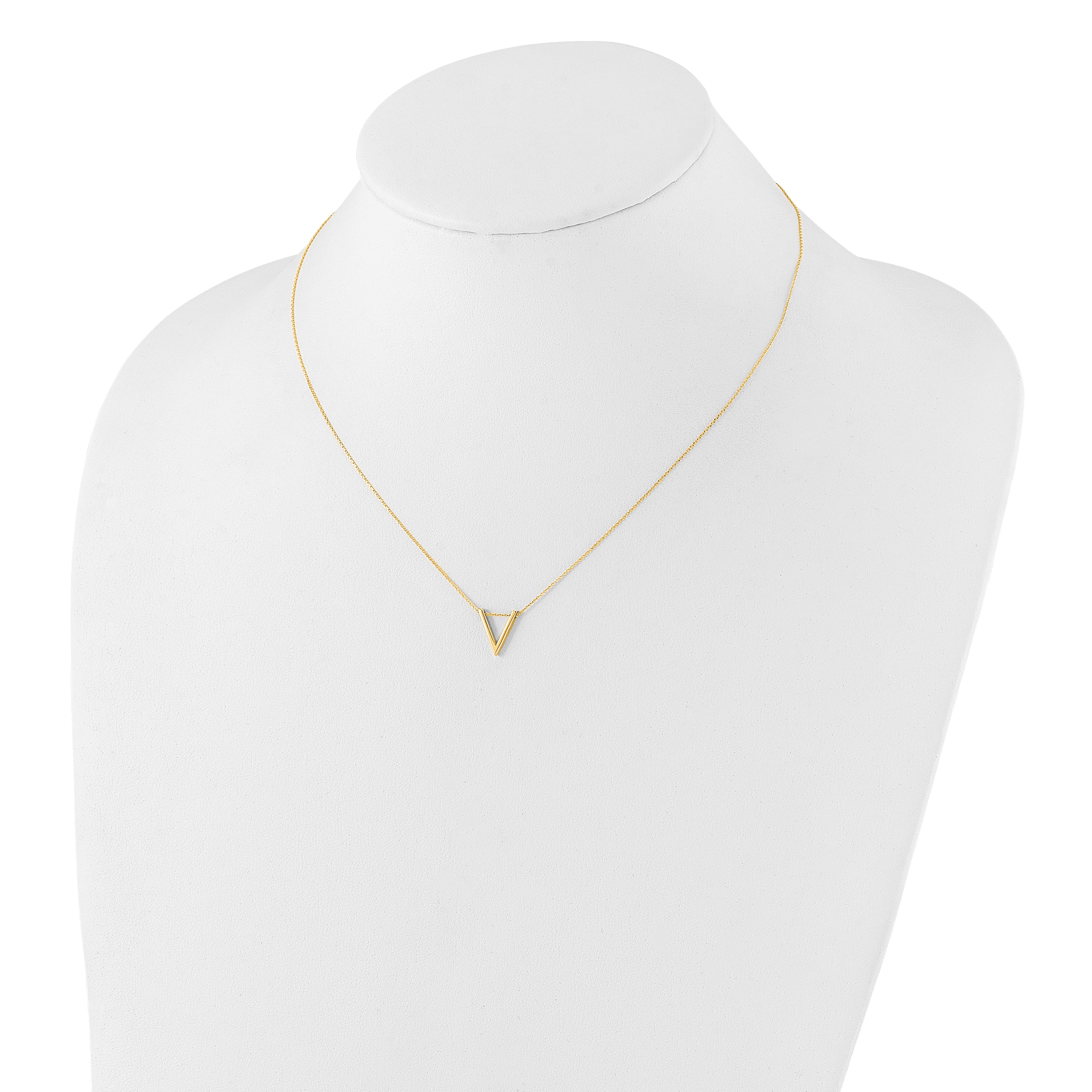 14K Polished V Necklace