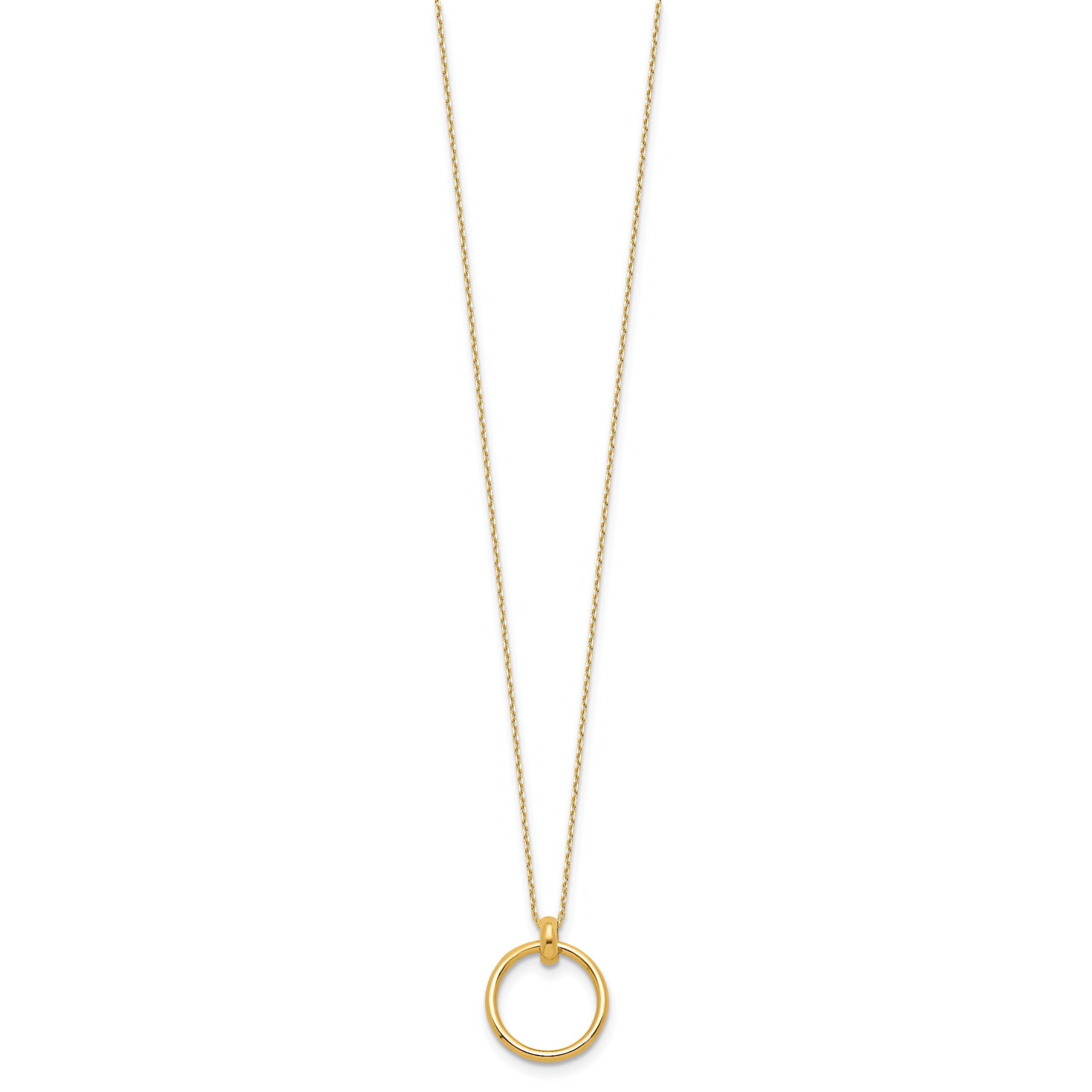 14K Polished Circle Necklace