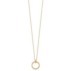 14K Polished Circle Necklace