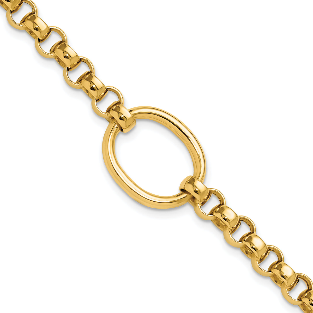 14K Polished Oval Fancy Link Bracelet