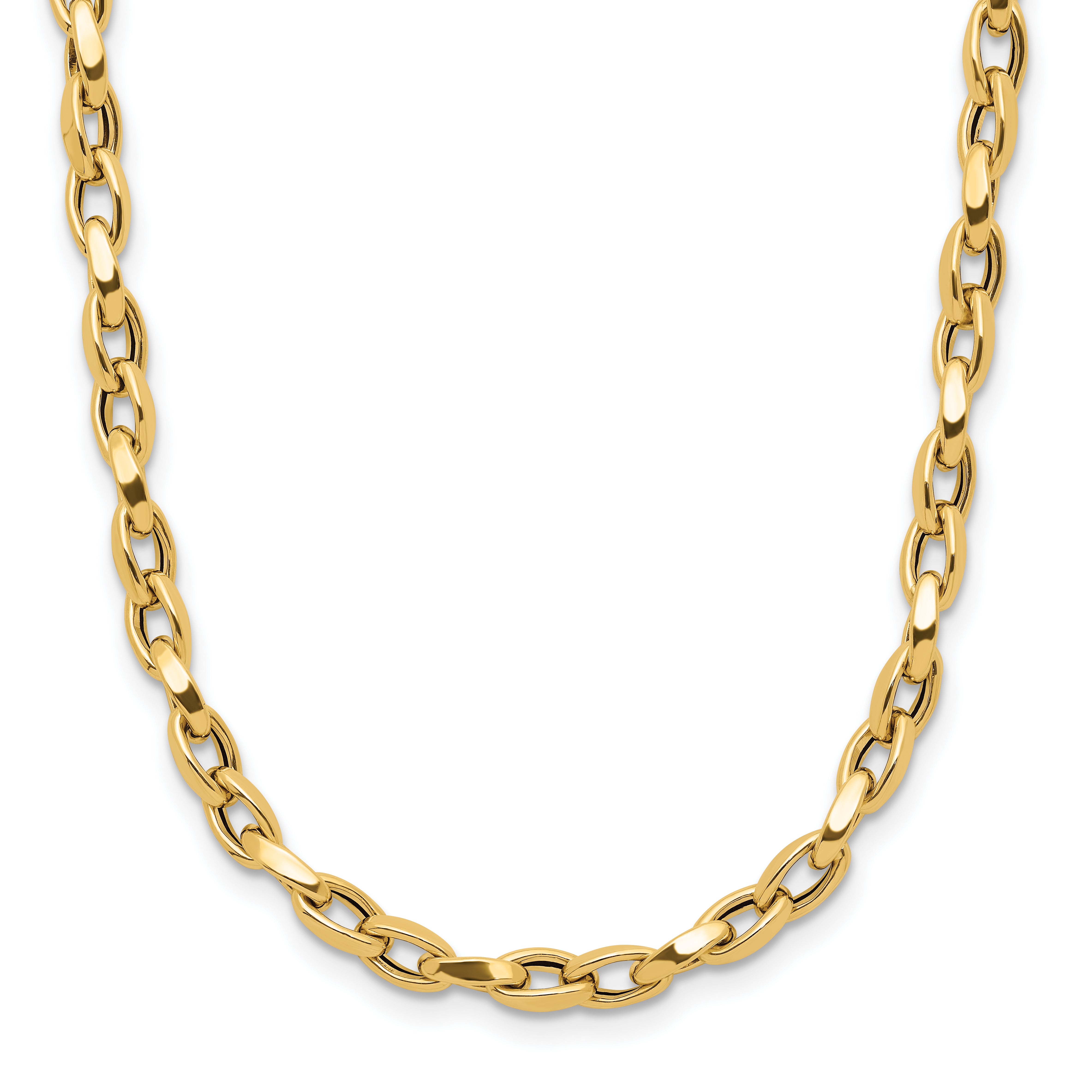 14K Polished Fancy Link Necklace