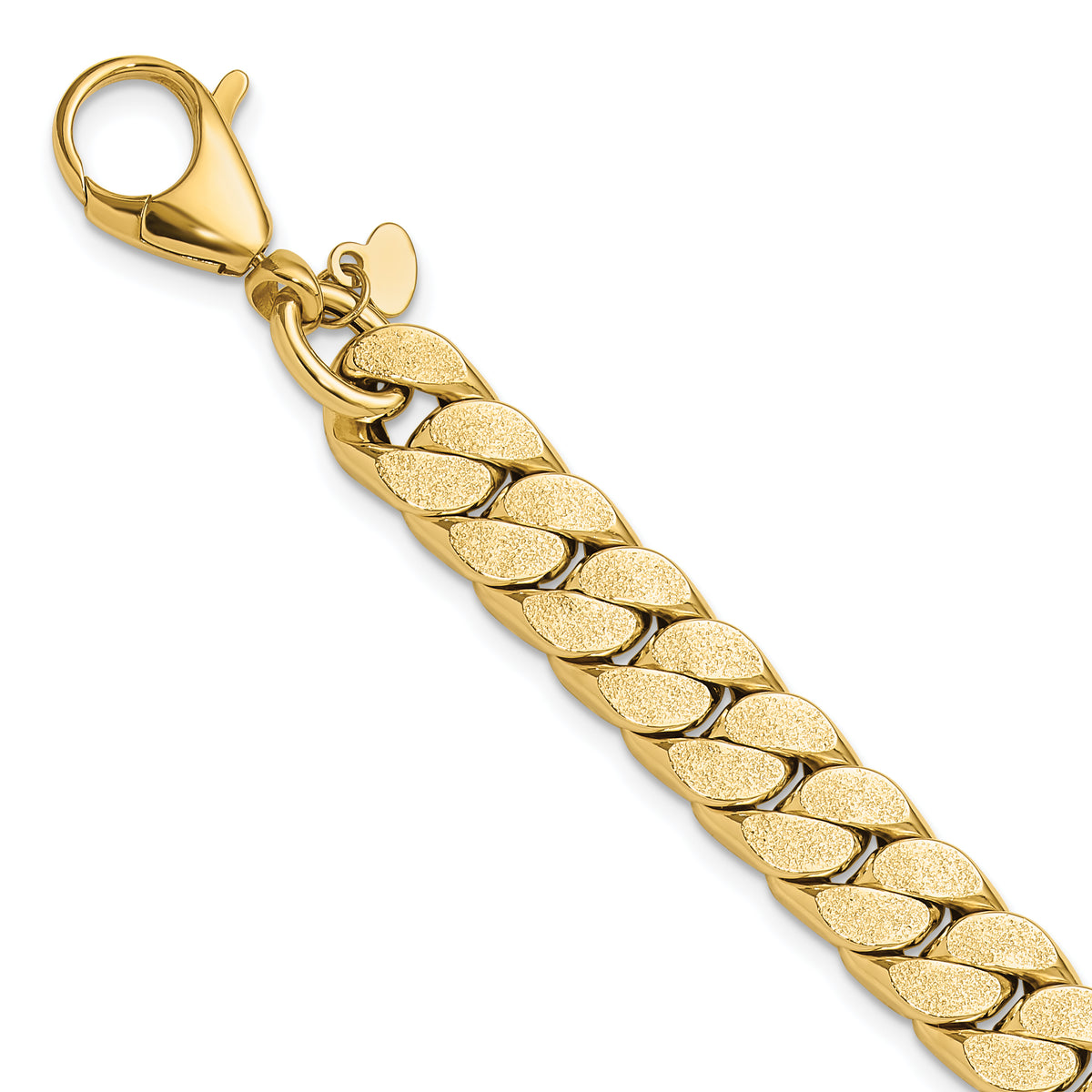 14K Polished Textured Reversible Men's Bracelet