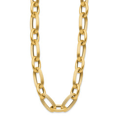 14K Polished Textured Hollow Fancy Link Necklace