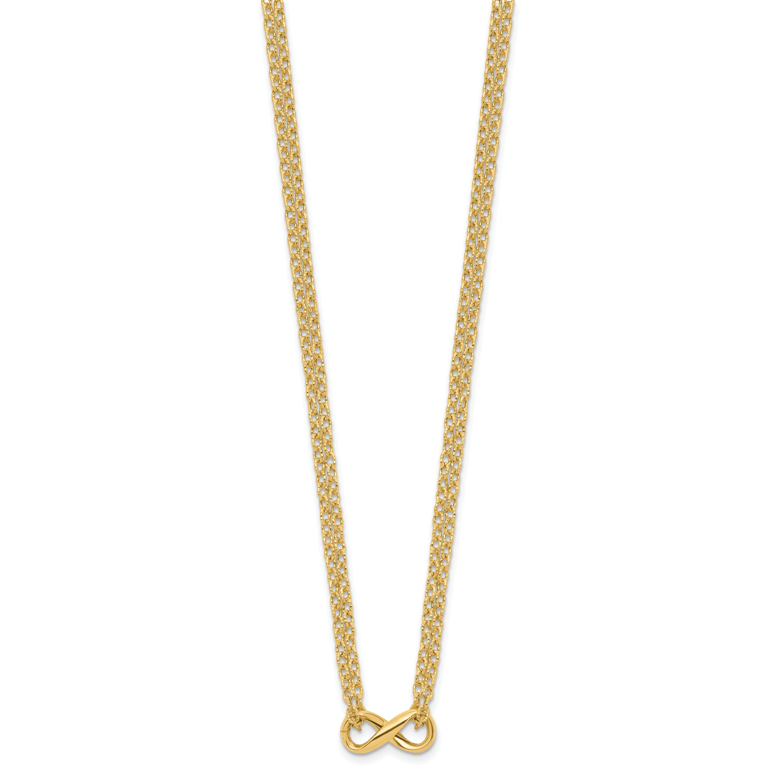 14K Polished 2-Strand Infinity Necklace