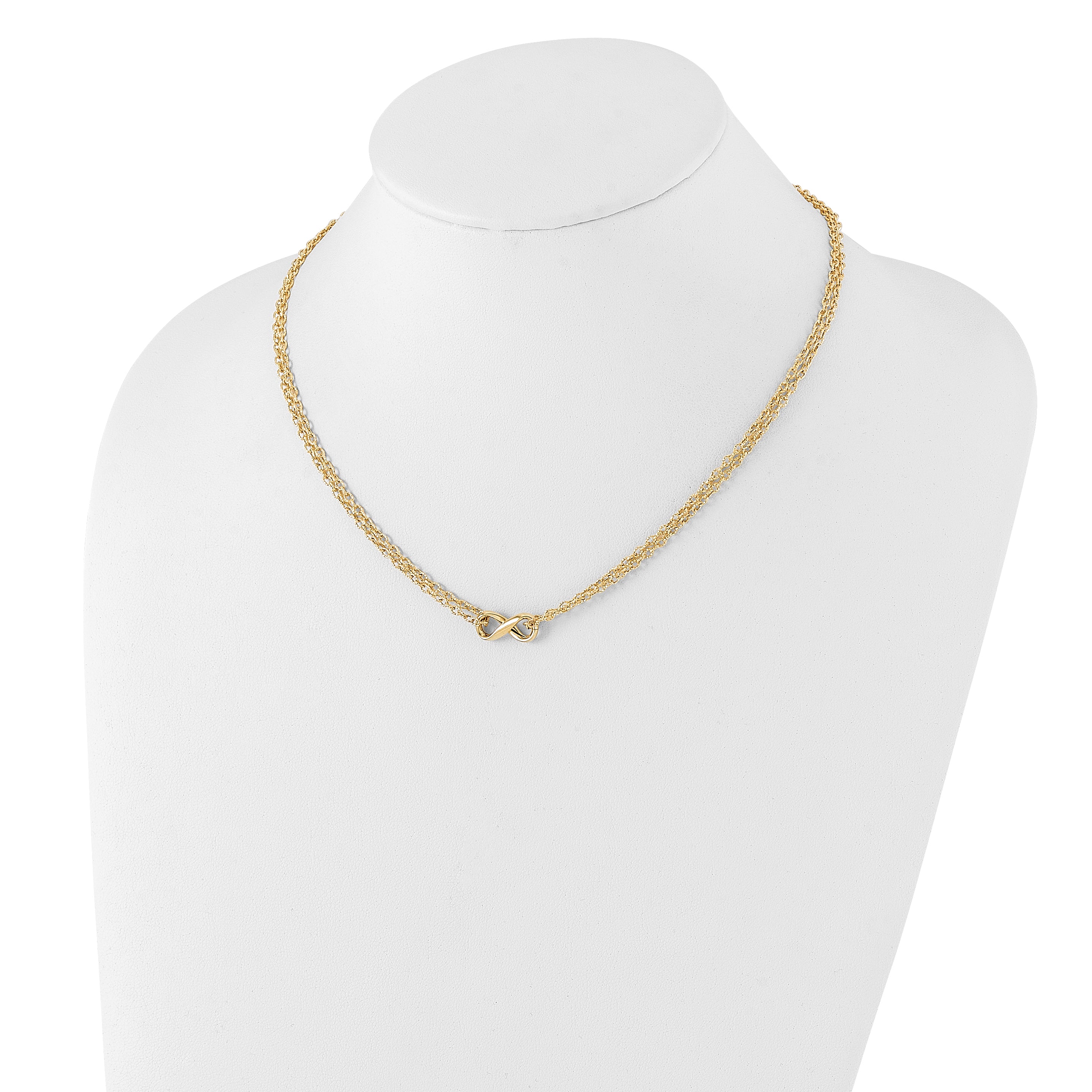 14K Polished 2-Strand Infinity Necklace