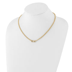 14K Polished 2-Strand Infinity Necklace