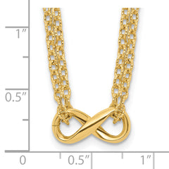 14K Polished 2-Strand Infinity Necklace