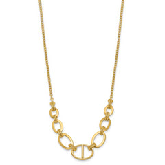 14K Polished and Textured Fancy Necklace