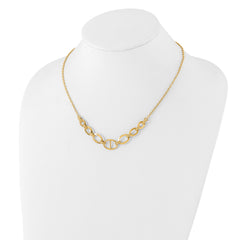 14K Polished and Textured Fancy Necklace