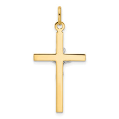 14K Two-tone Polished Crucifix Pendant