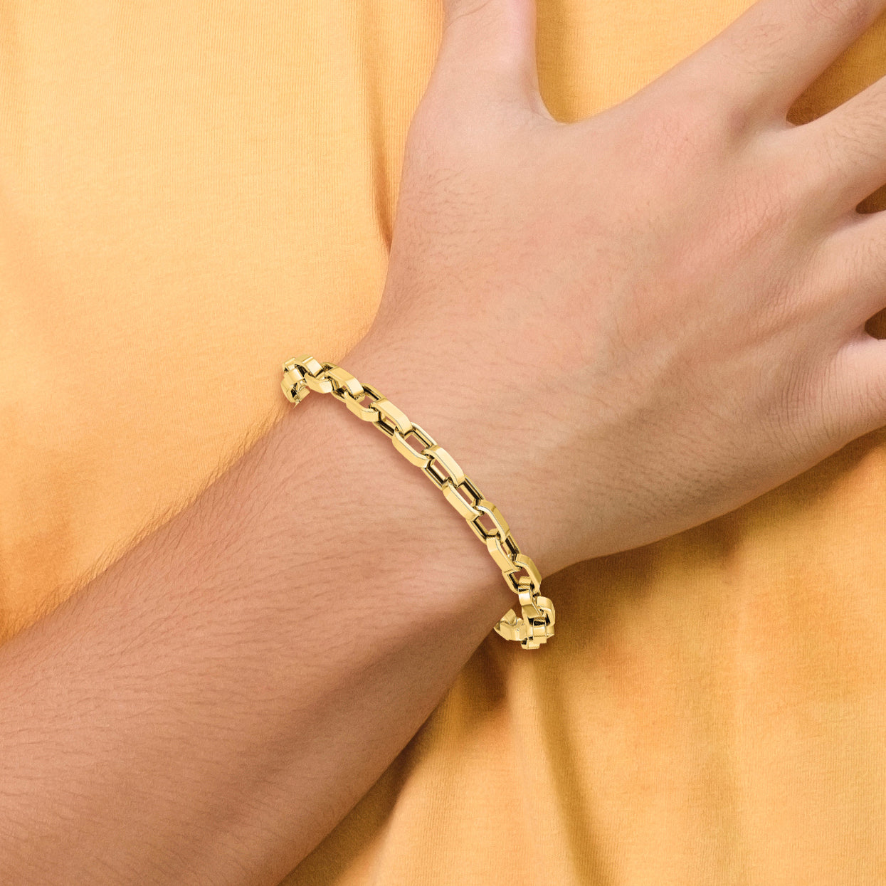 14K Polished Fancy Link Bracelet