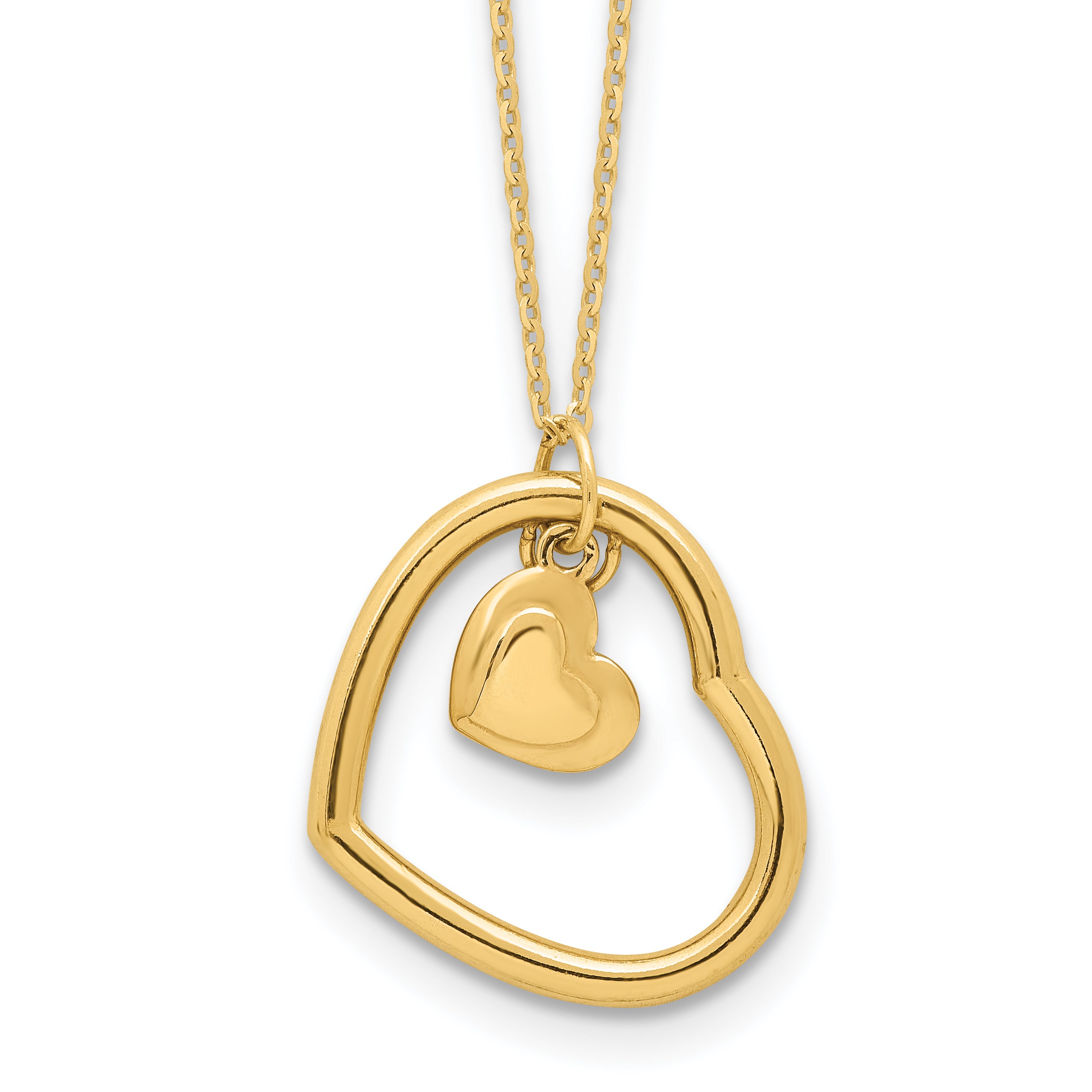 14K Polished Heart Pendant Necklace