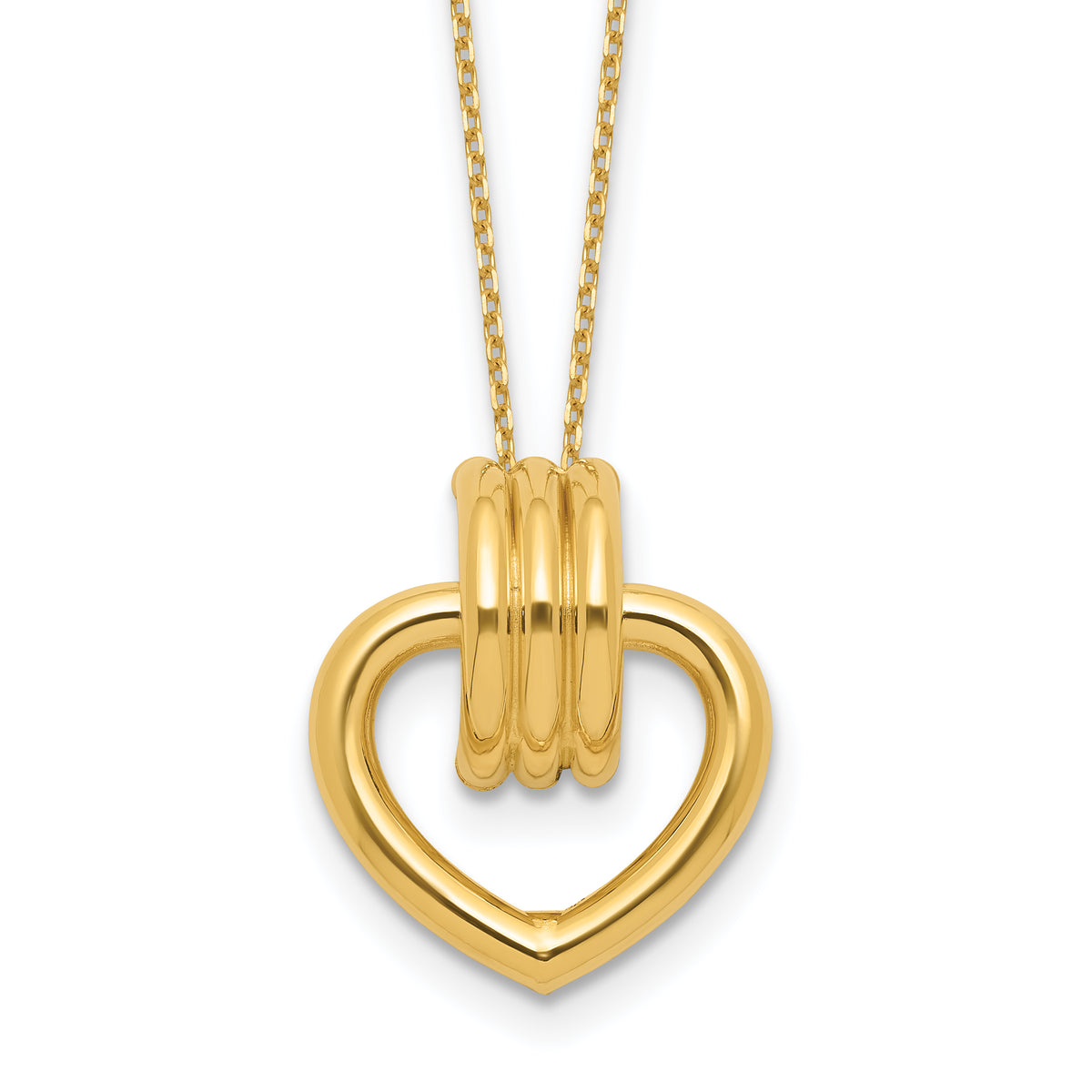 14K Polished Heart Necklace