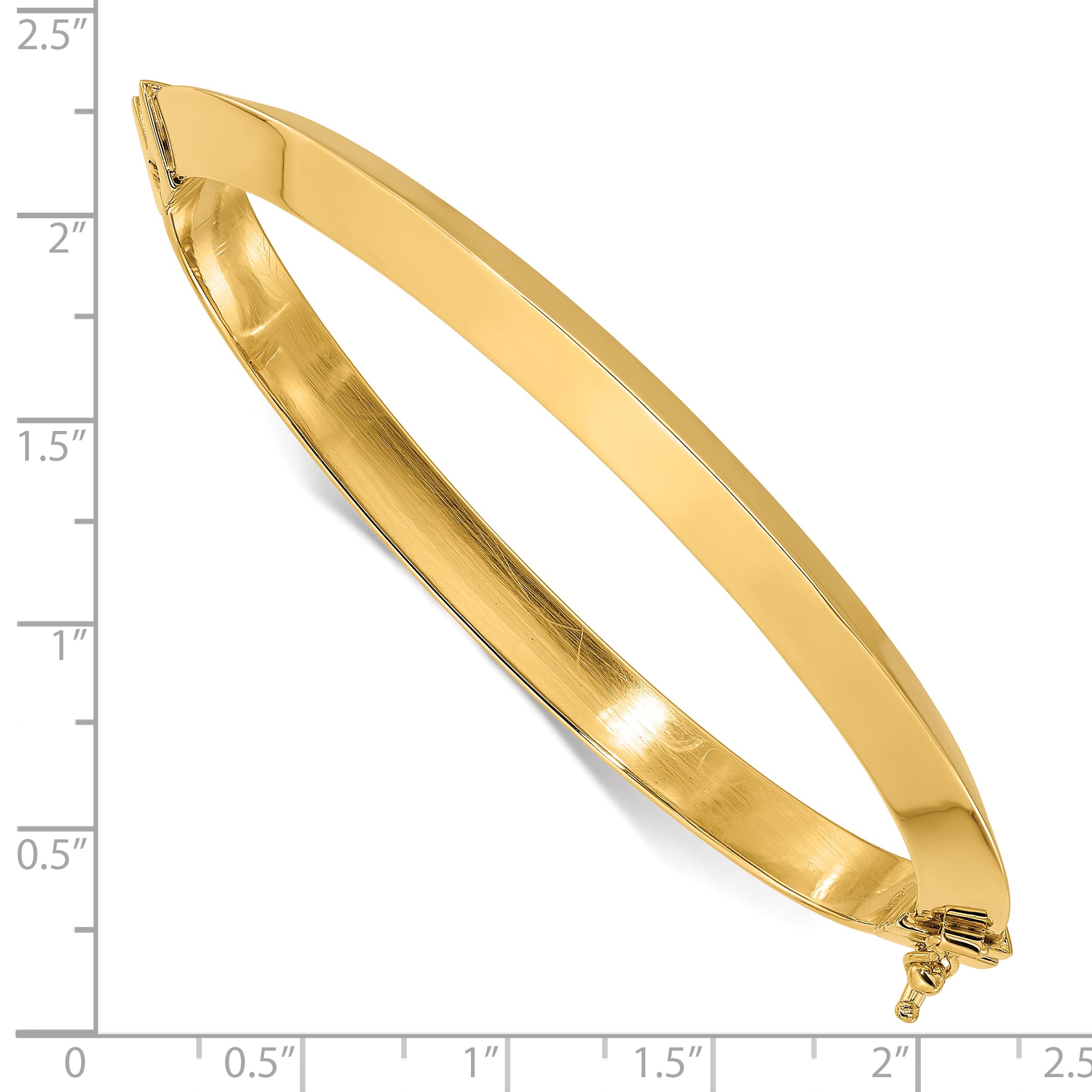 14K Polished Hinged Bangle