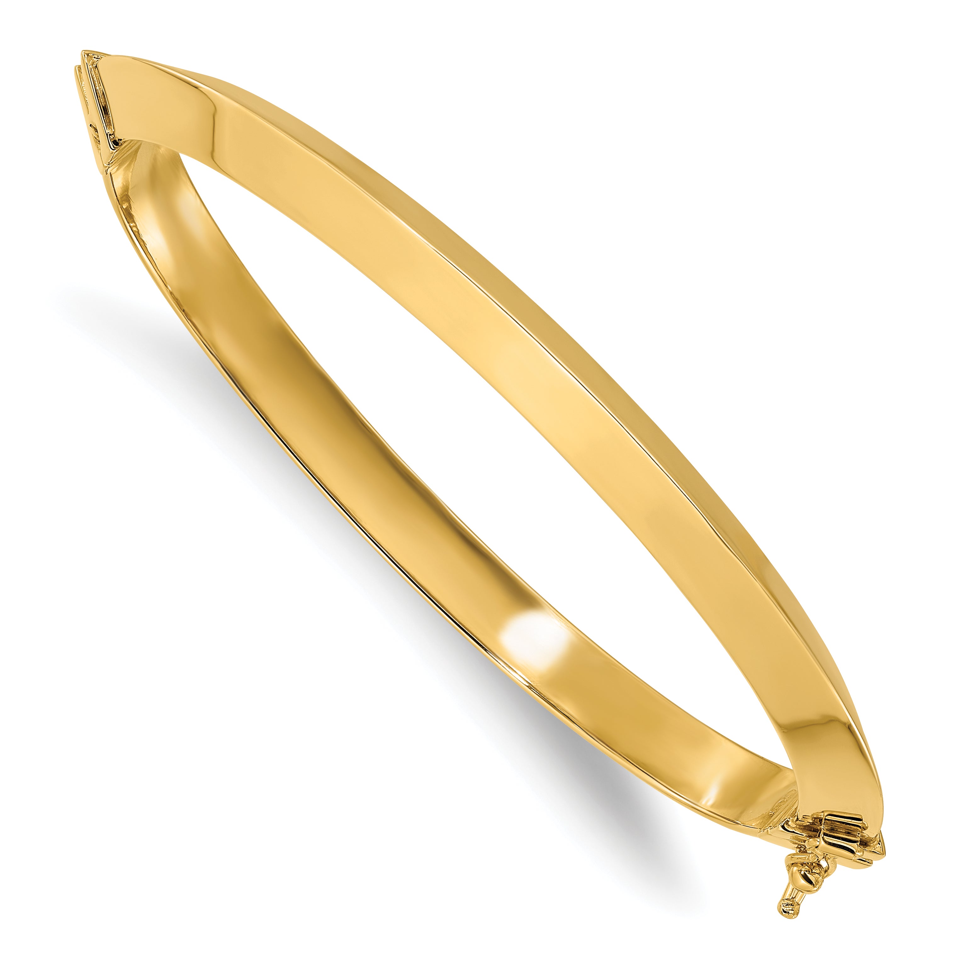 14K Polished Hinged Bangle