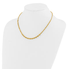 14k Polished and D/C Fancy Link Graduated 18in Necklace