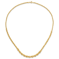 14k Polished and D/C Fancy Link Graduated 18in Necklace