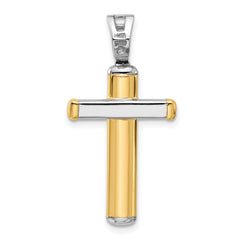 14K Two-tone Polished Crucifix Pendant