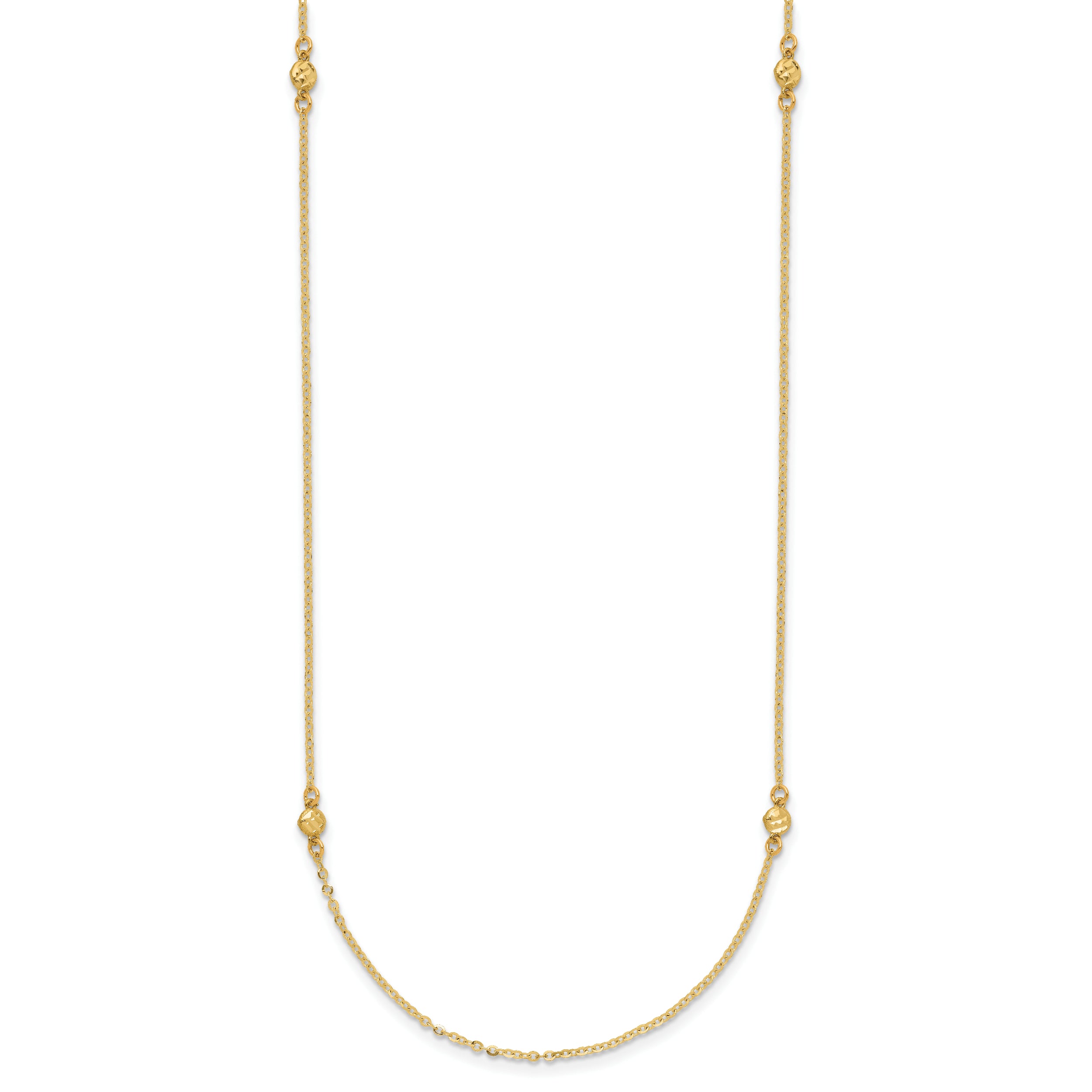 14k Polished D/C 18in Necklace