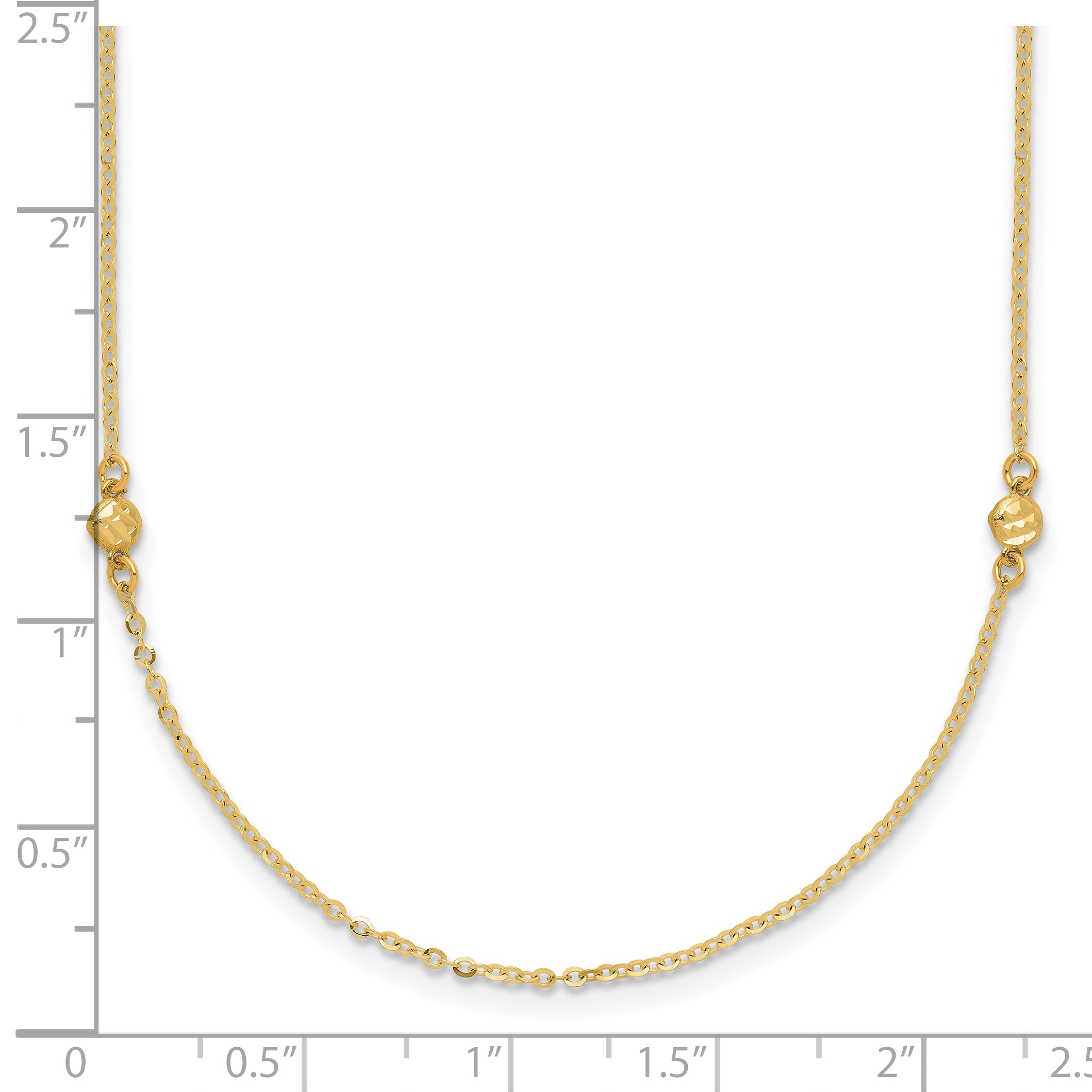 14k Polished D/C 18in Necklace