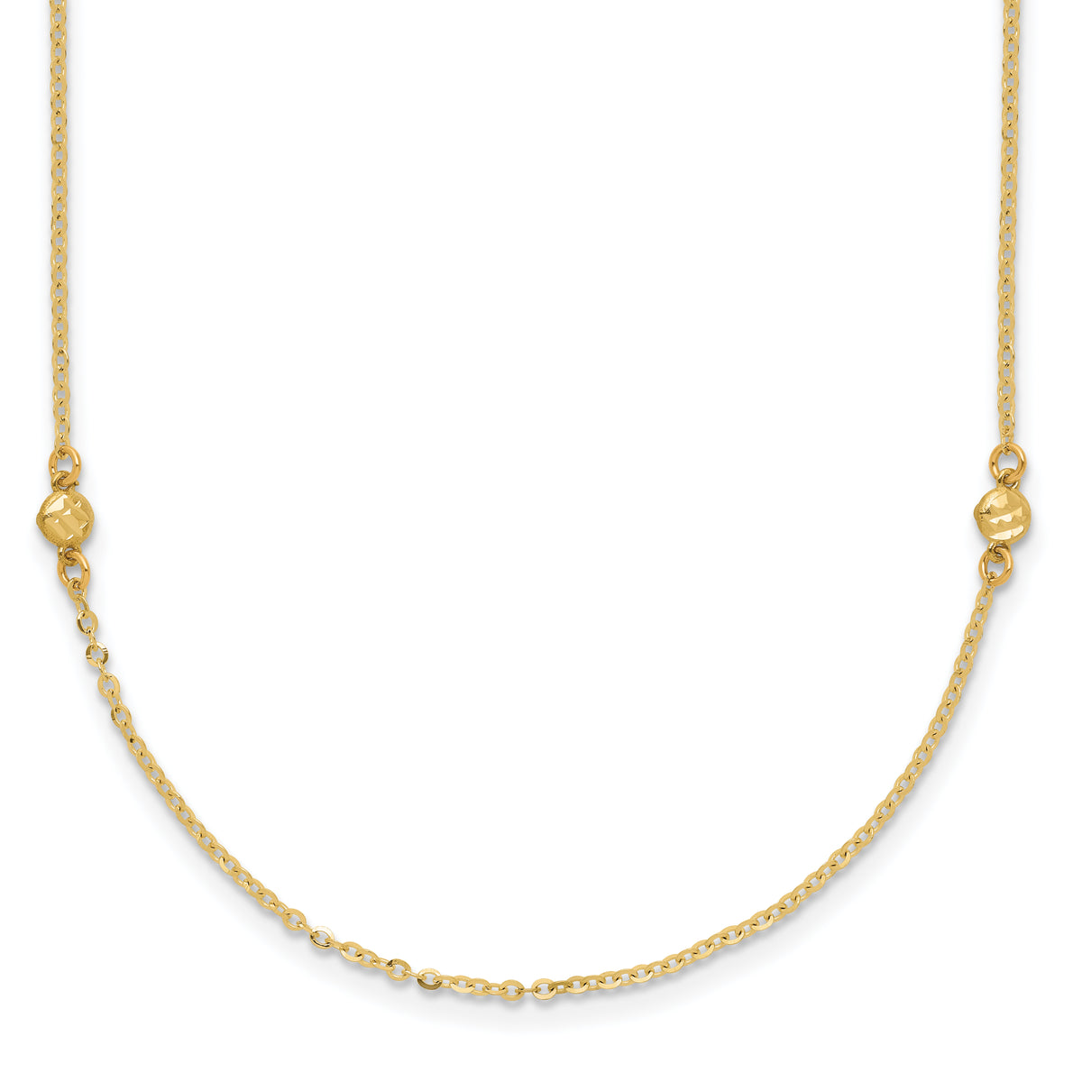 14k Polished D/C 18in Necklace