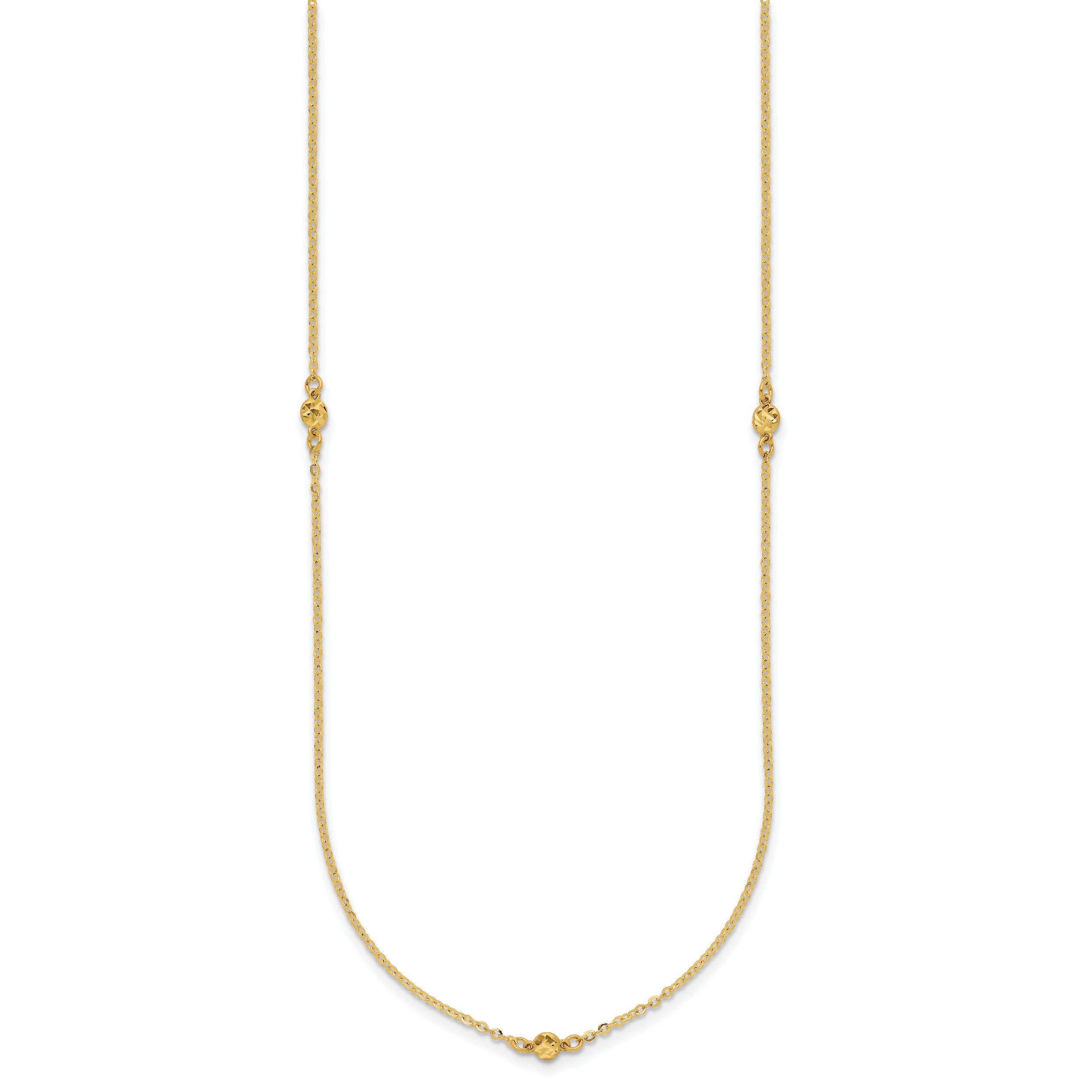 14k Polished D/C 22in Necklace