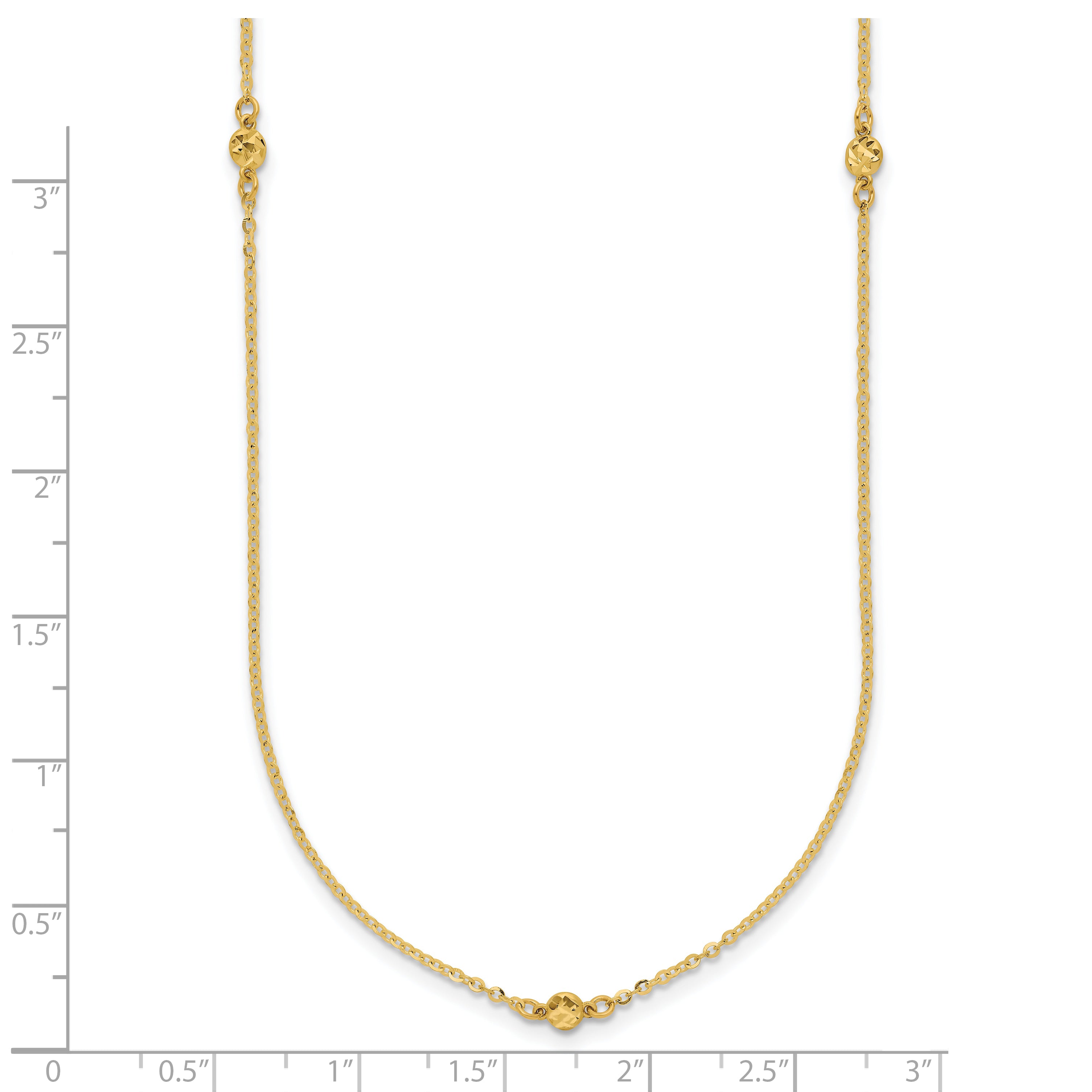 14k Polished D/C 22in Necklace