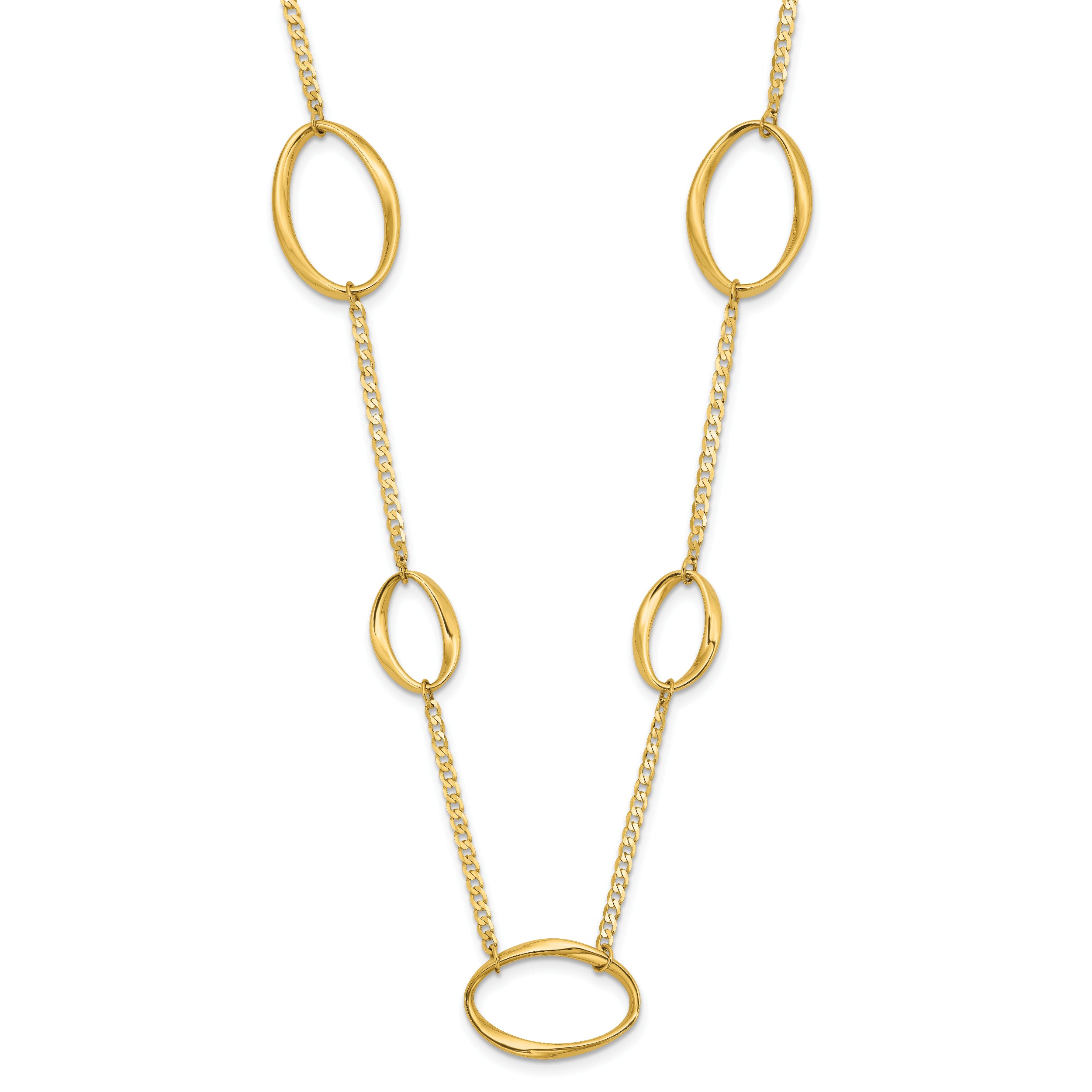 14k Polished Oval Link 20in Necklace