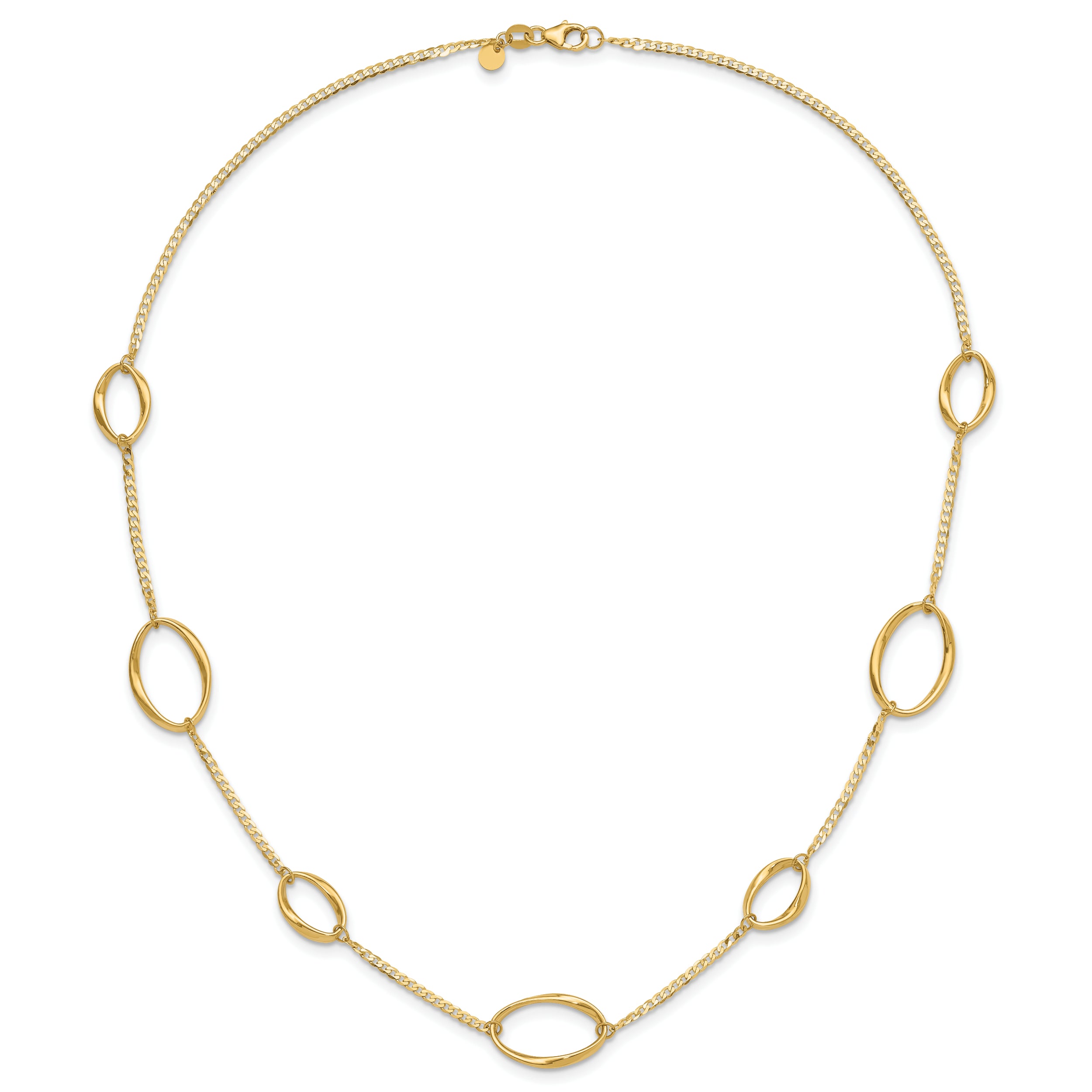 14k Polished Oval Link 20in Necklace