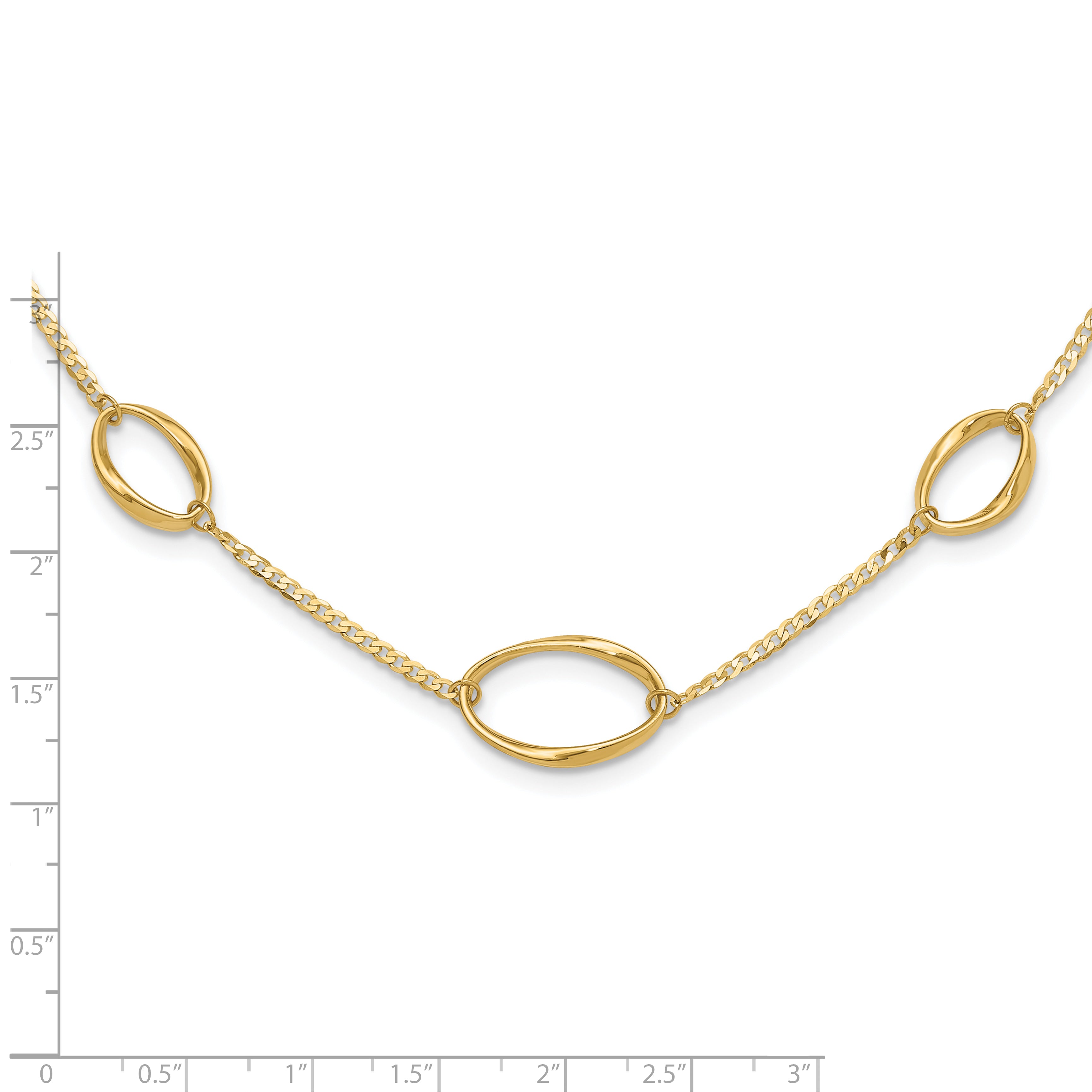 14k Polished Oval Link 20in Necklace