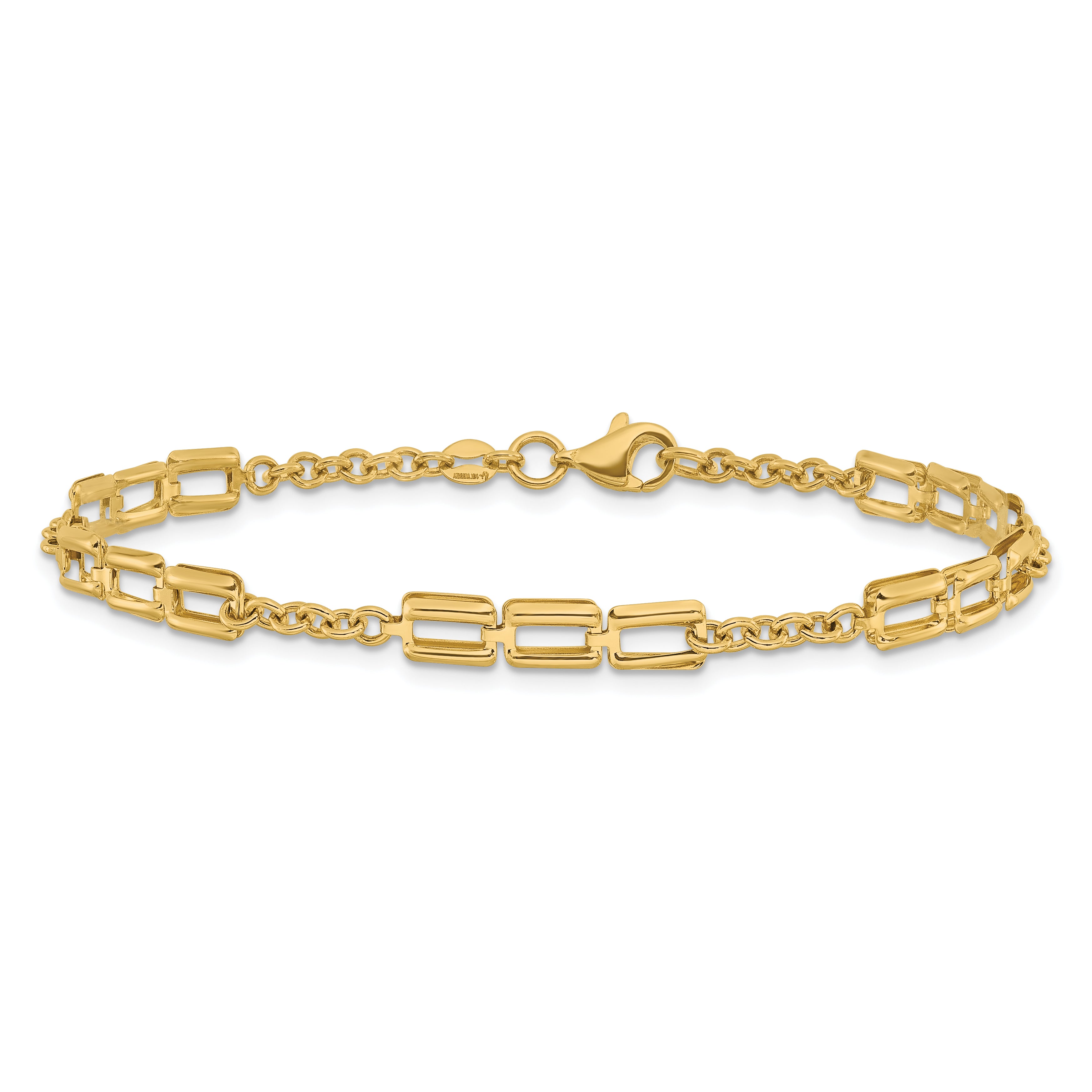 14K Polished Fancy Link Bracelet