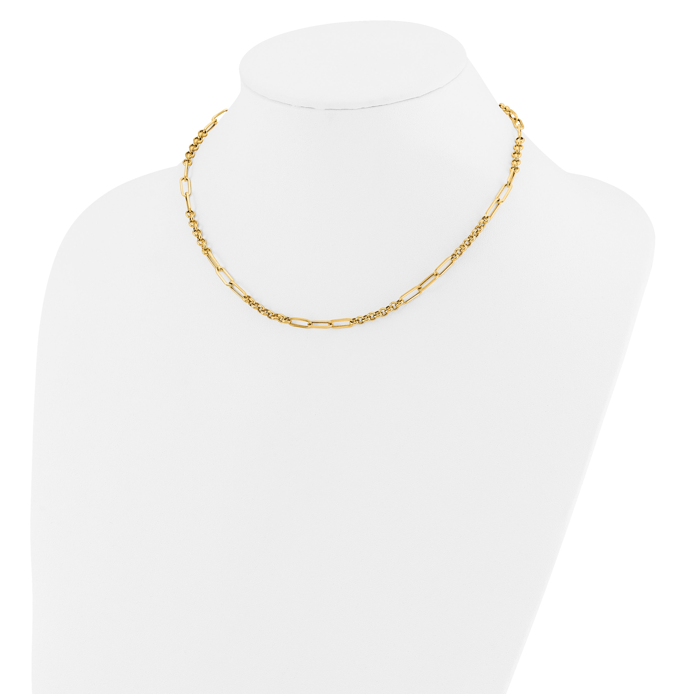 14K Polished Fancy Link Necklace