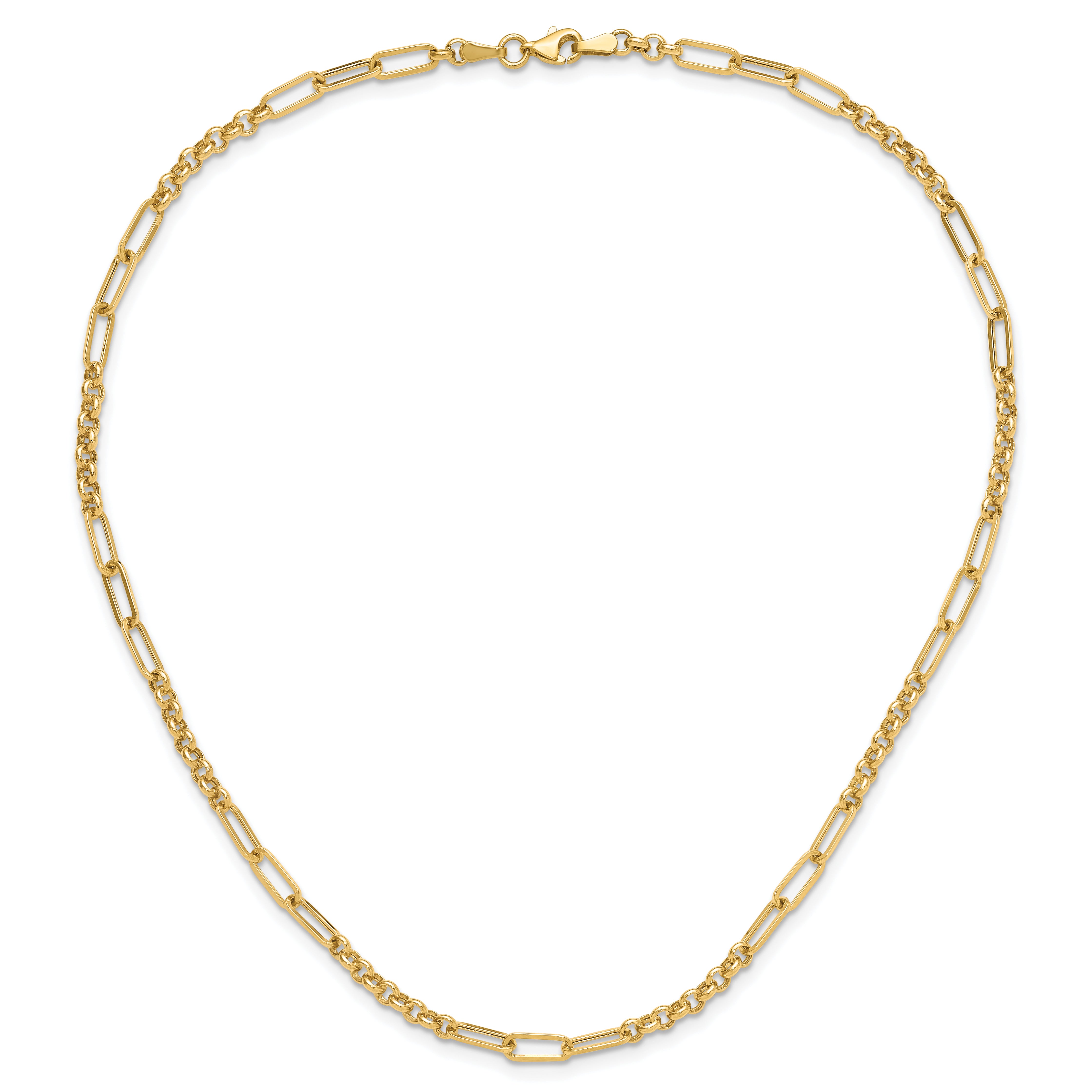 14K Polished Fancy Link Necklace