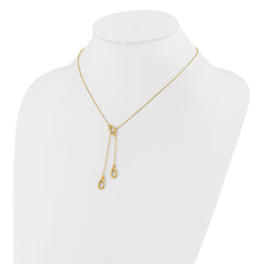 14k Polished Teardrop 16.5in with 1in ext Necklace