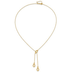 14k Polished Teardrop 16.5in with 1in ext Necklace