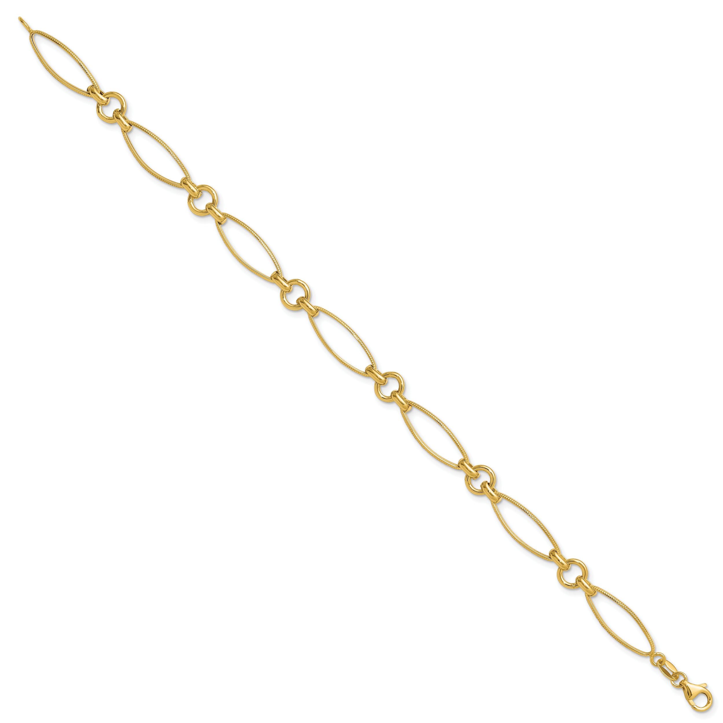 14K Polished Fancy Link 8.5in Bracelet