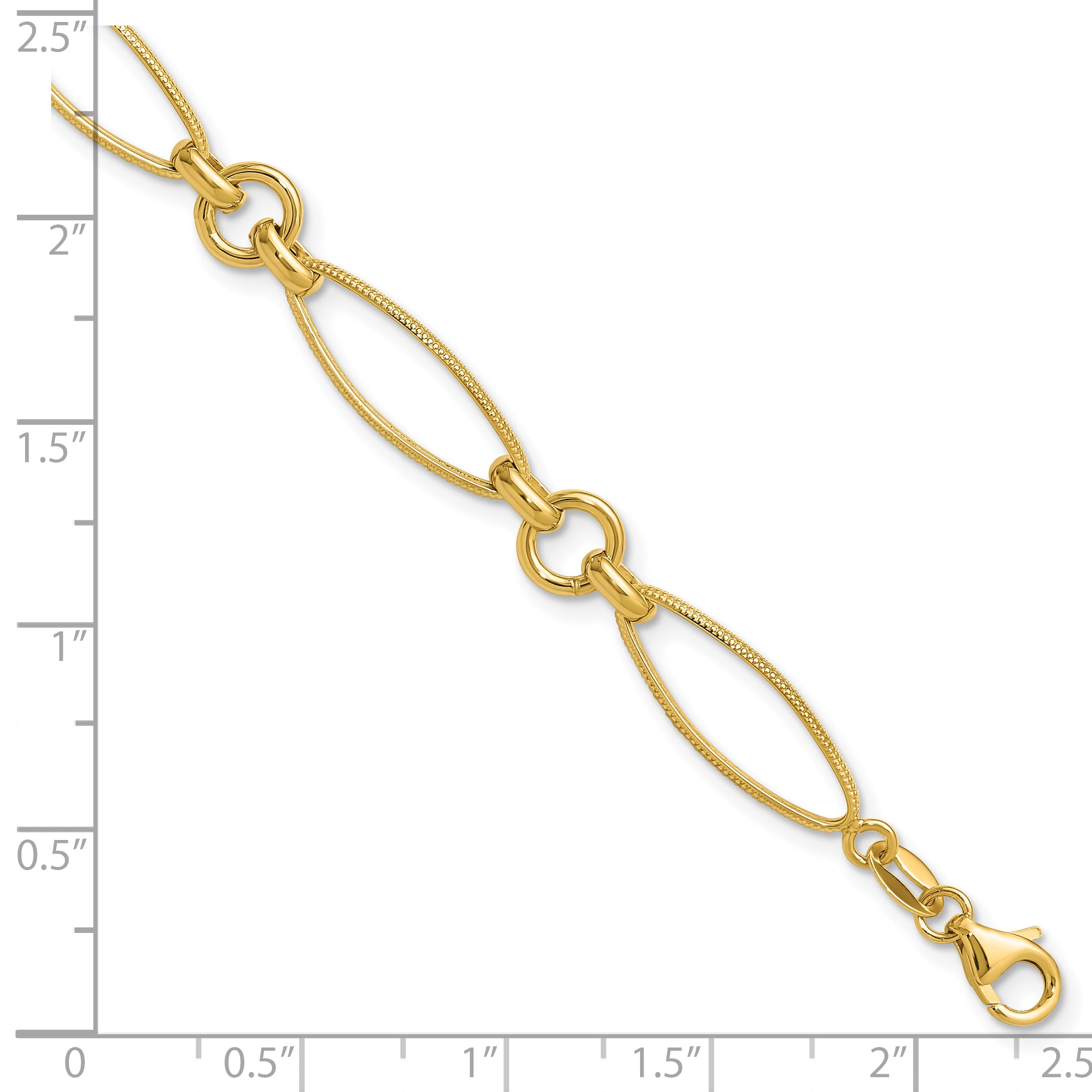 14K Polished Fancy Link 8.5in Bracelet