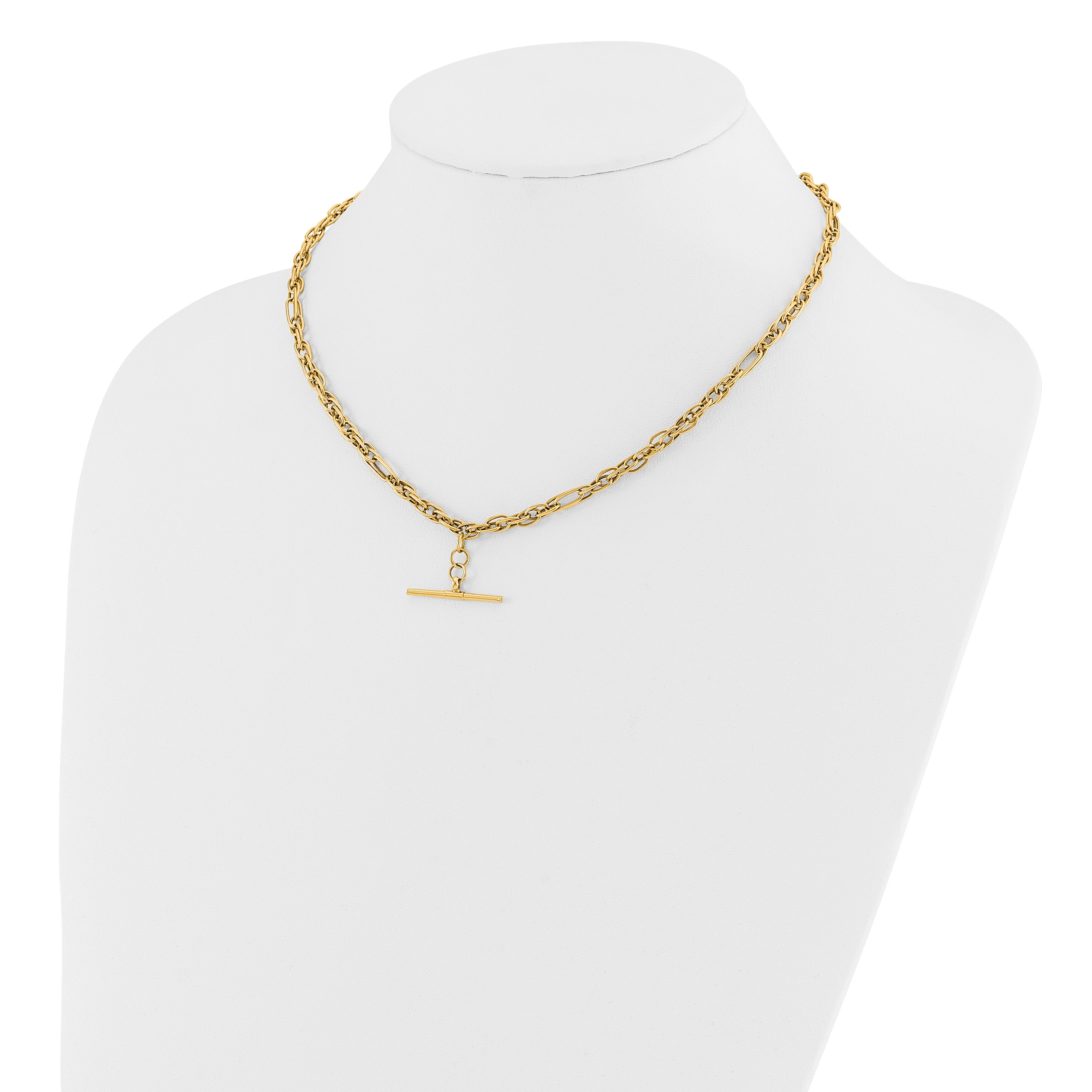 14K Polished Dangle Bar Necklace