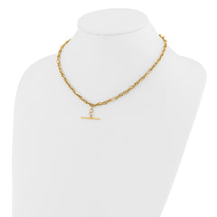 14K Polished Dangle Bar Necklace