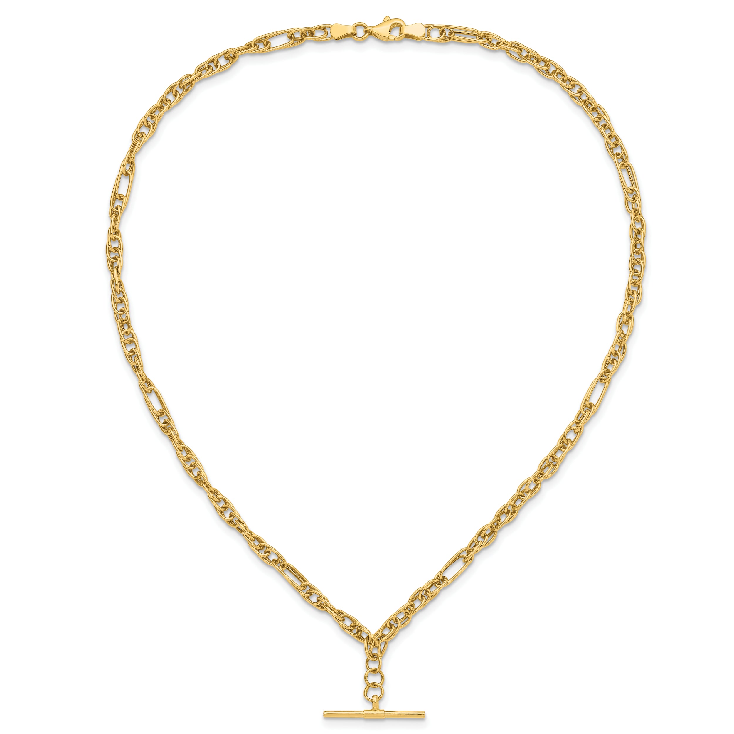 14K Polished Dangle Bar Necklace