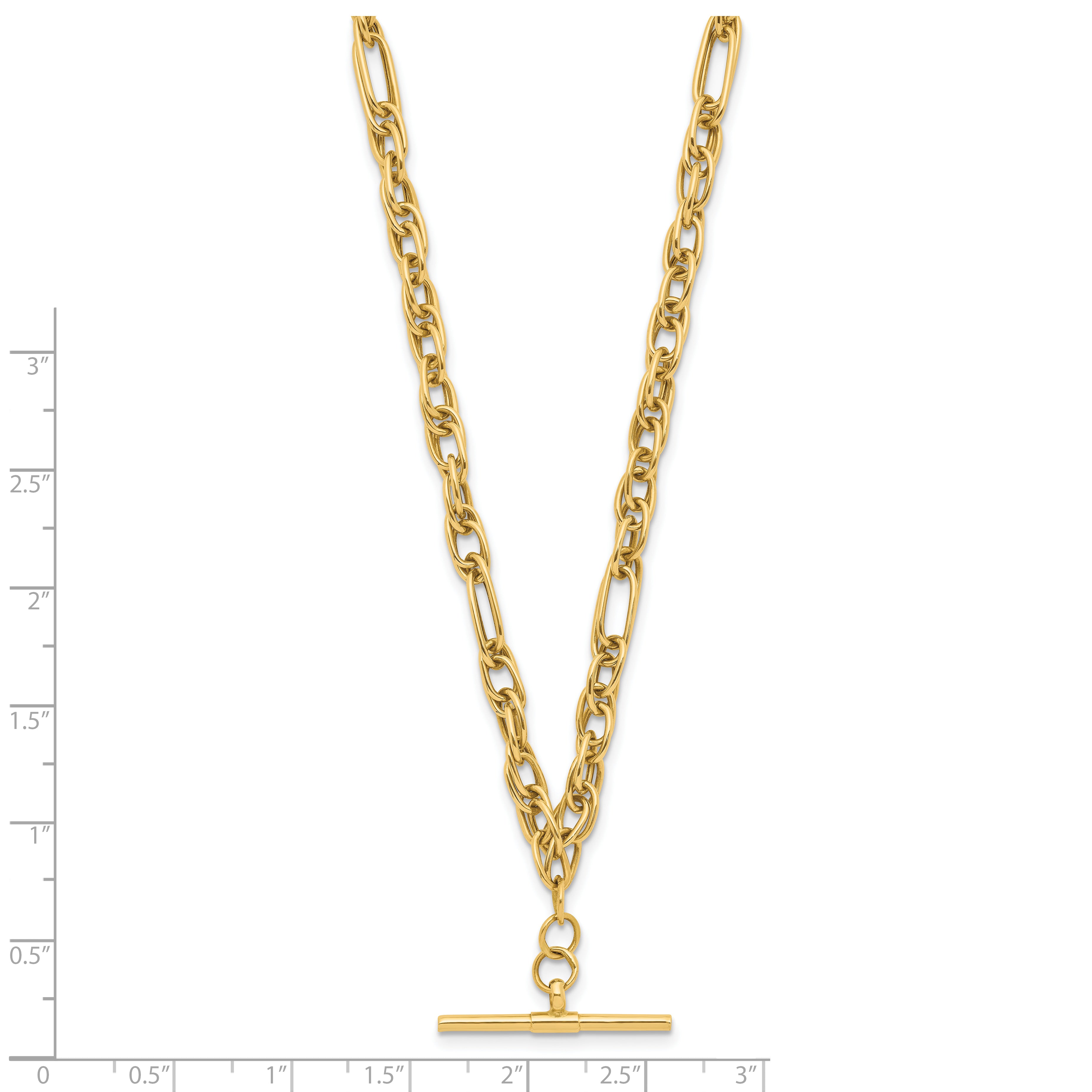 14K Polished Dangle Bar Necklace