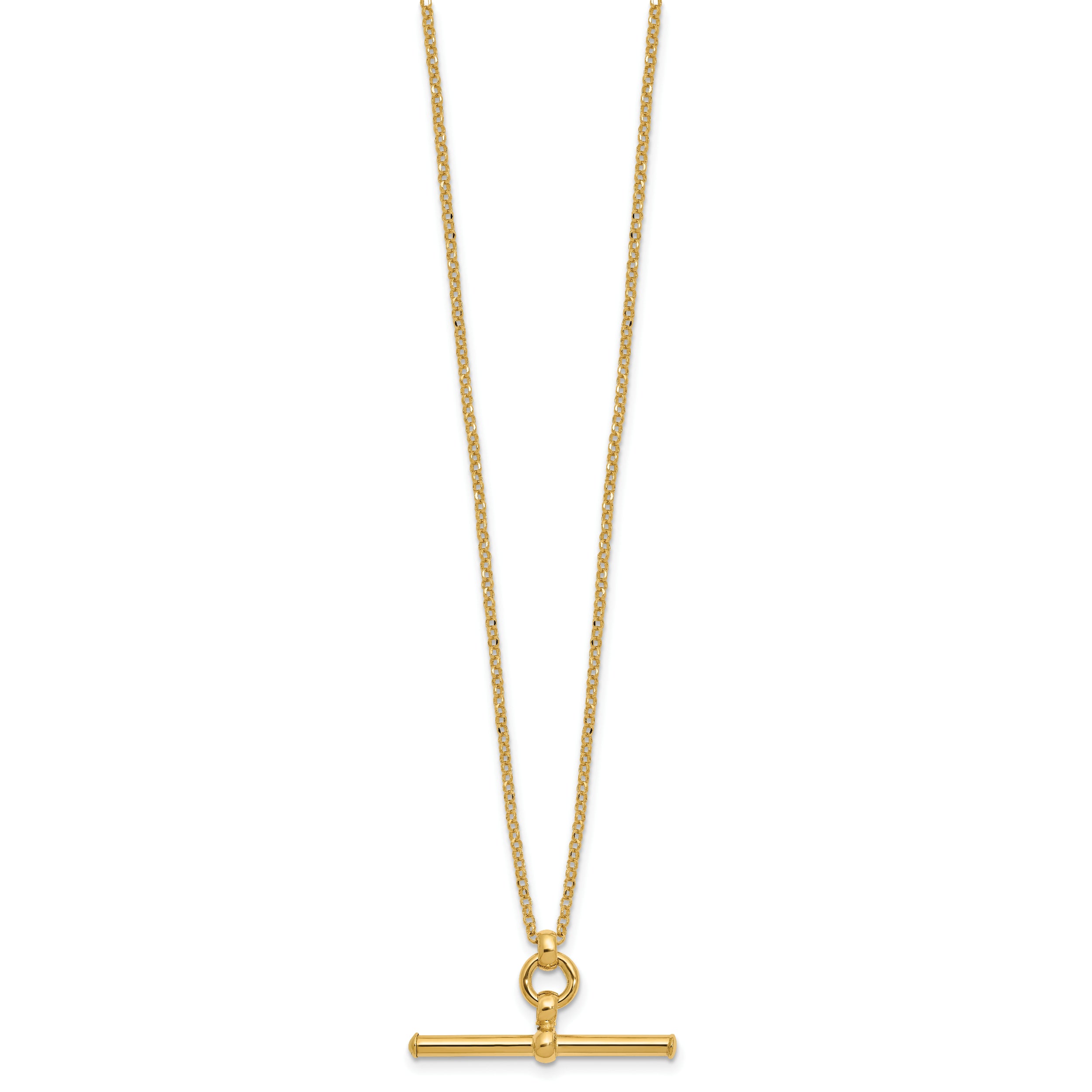 14K Polished Bar w/1.5in ext. Necklace