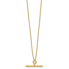 14K Polished Bar w/1.5in ext. Necklace