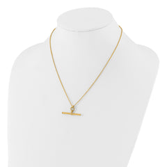 14K Polished Bar w/1.5in ext. Necklace