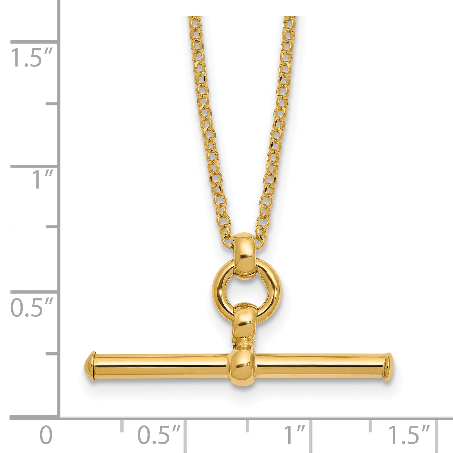 14K Polished Bar w/1.5in ext. Necklace