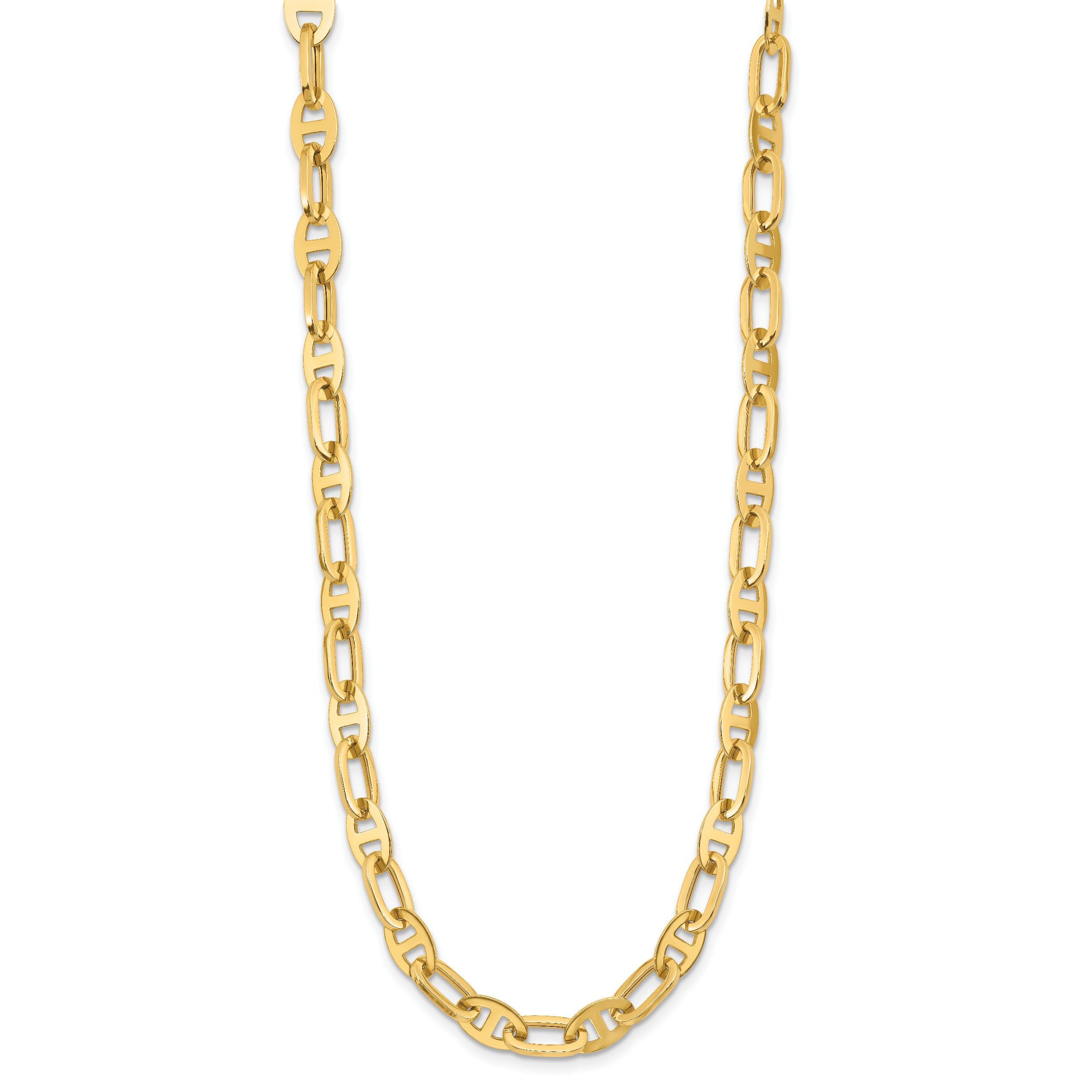 14K Polished Fancy Link Necklace