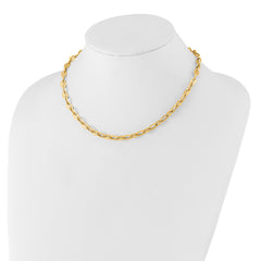 14K Polished Fancy Link Necklace